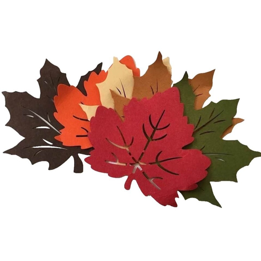 Felt Fall Leaves Maple Leaf Placemats Wall Decor Autumn Lot 6 Thanksgiving 18"